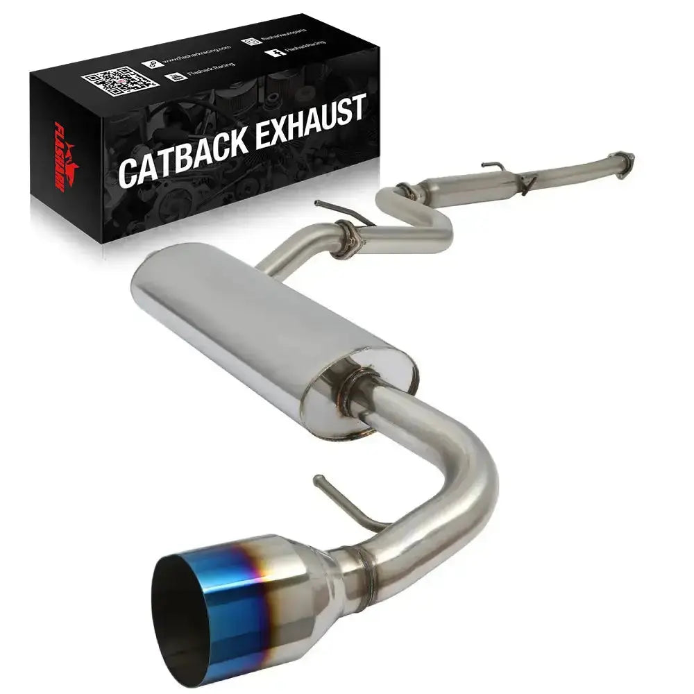 1990-1991 Honda CRX 1.5L Downpipe Exhaust 4.5" Burnt Muffler Tip Catback Exhaust Flashark