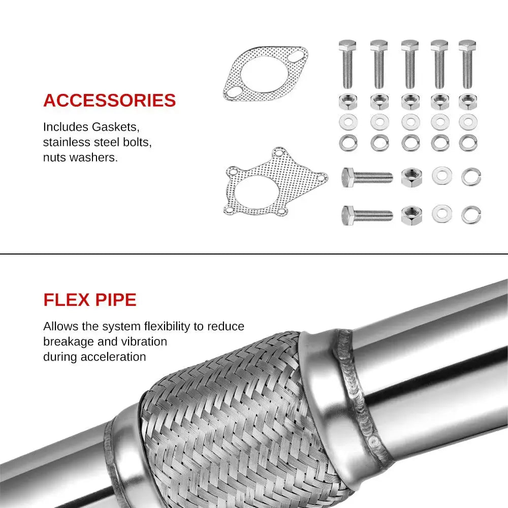 1990-1991 Honda CRX 1.5L Downpipe Exhaust 4.5" Burnt Muffler Tip Catback Exhaust Flashark