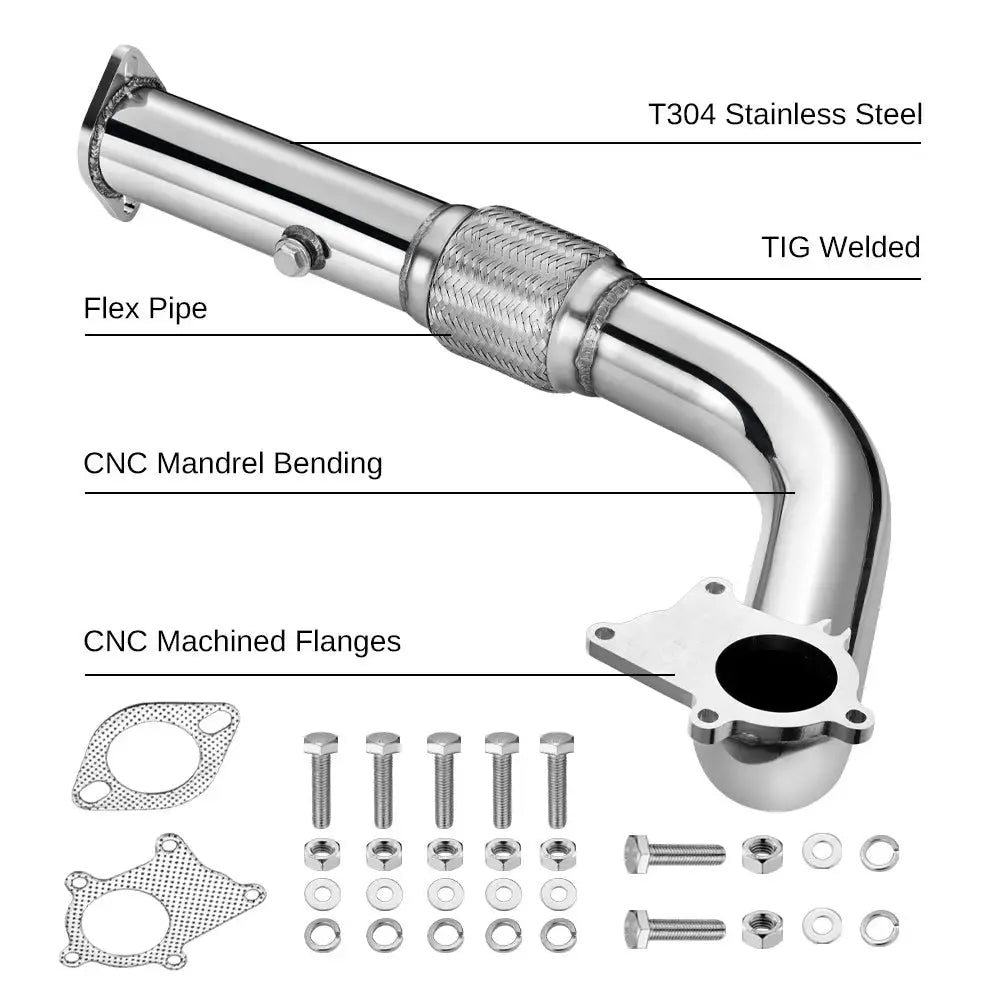 1990-1991 Honda CRX 1.5L Downpipe Exhaust 4.5" Burnt Muffler Tip Catback Exhaust Flashark