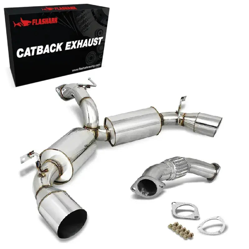 1991-1995 Toyota MR2 Turbo SW20 Catback Exhaust System w/4.5" Dual Burnt Muffler Tip 2.0L Flashark