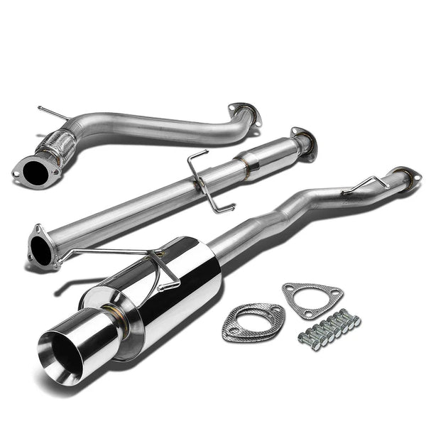 1994-1997 Honda Accord Catback Exhaust System, 2.5" Inlet, 4.5" Muffler Tip, N1 Style, 2.2L L4 Engine