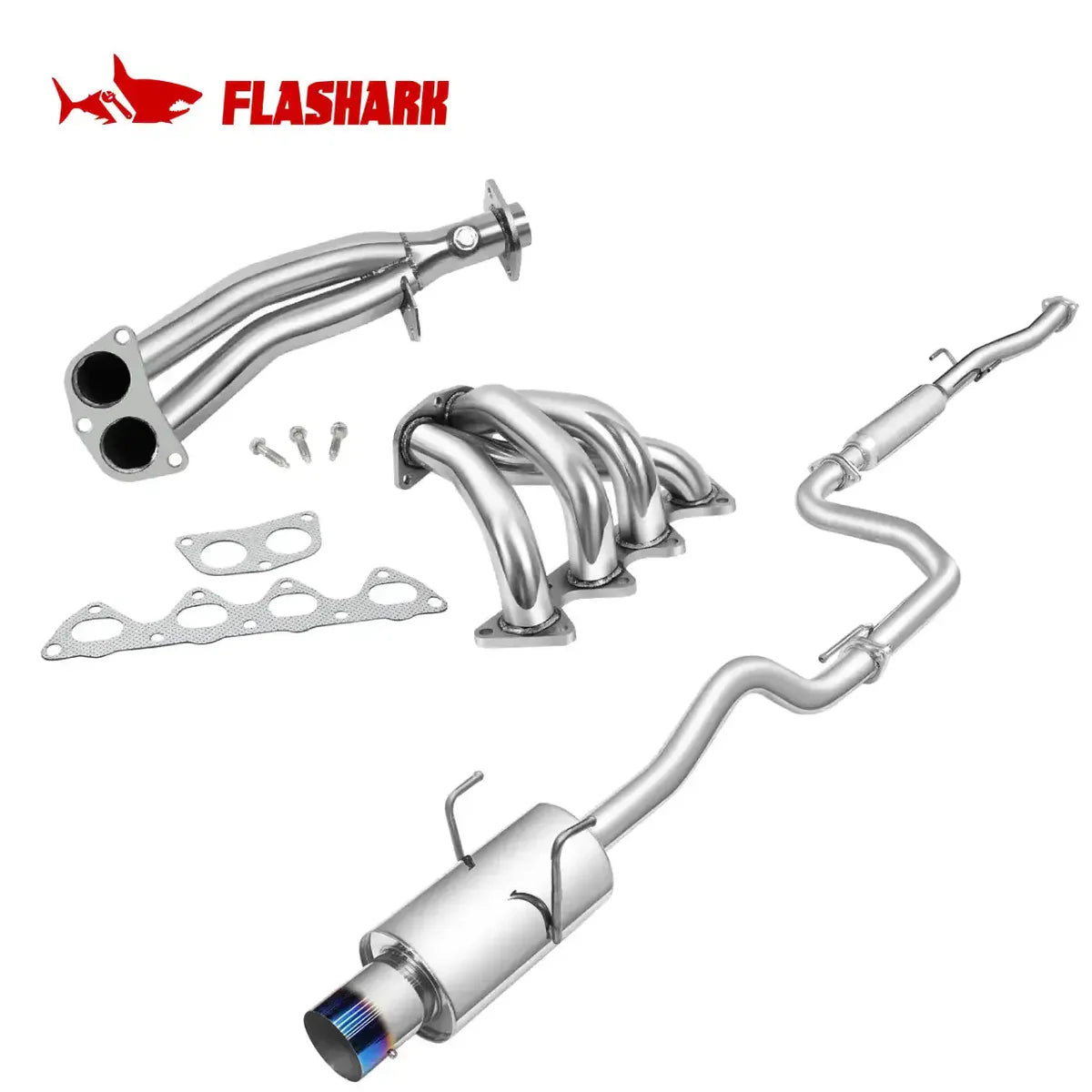 Catback Exhaust System For 1994-2001 Honda Acura Integra GS/RS/LS 1.8L with 4 Inches Burnt Rolled Tip N1 Style