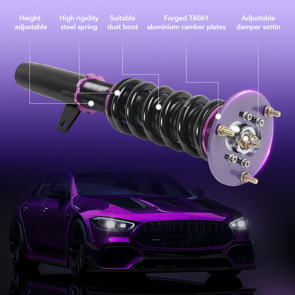 Amortiguadores tipo coilover para BMW Serie 3 E46 (1998-2005, 320i, 325i, 325ci y 330i) - 4 unidades