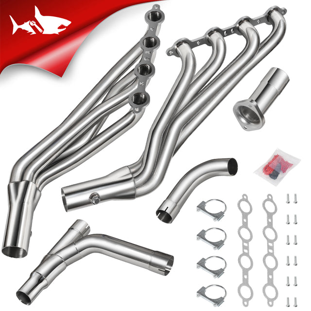Stainless long tube header and Y-pipe kit for 1999-2006 GMT800 Silverado Sierra Avalanche 1500 with gaskets, clamps and bolts