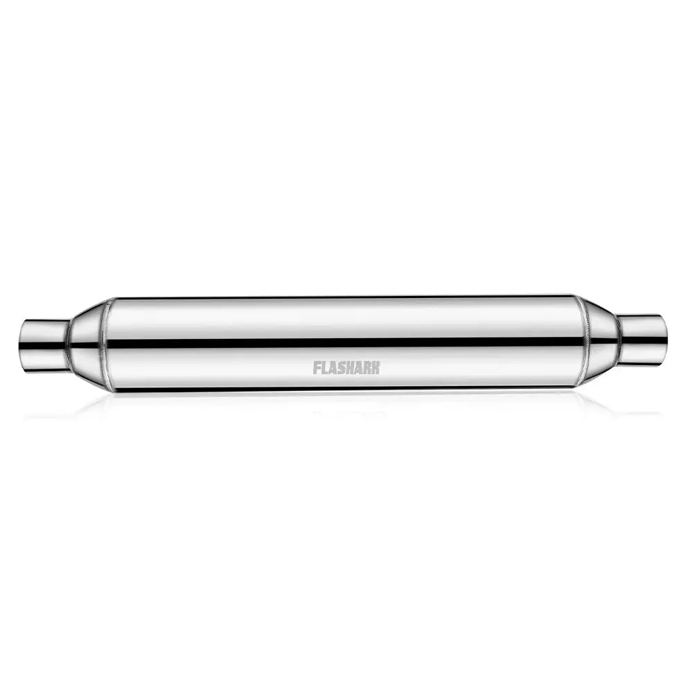 2.25 in. Inlet, 26 in. Overall Exhaust Resonator 22 in. Body, 4 in. Diameter Flashark