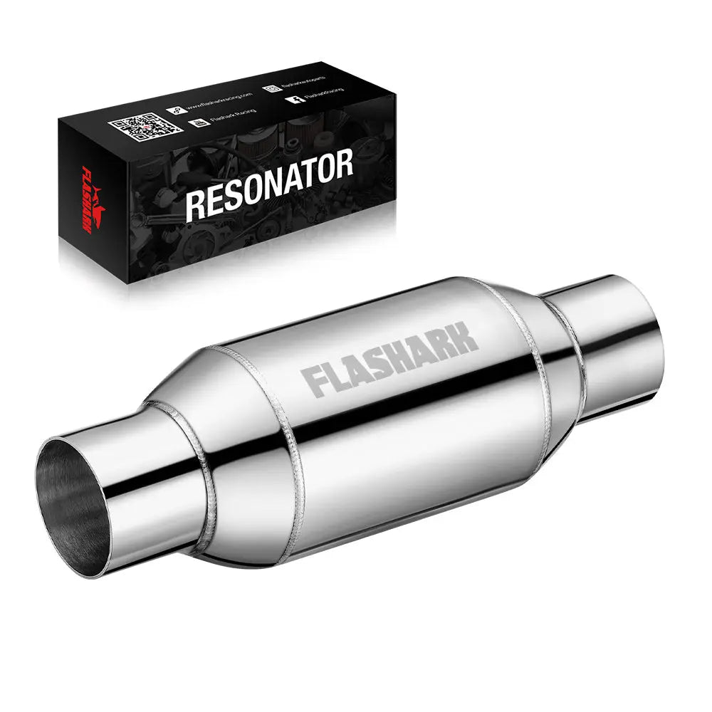 2.5 in. Inlet, 12 in. Overall Exhaust Resonator 4 in. Diameter Bottle-Style Flashark
