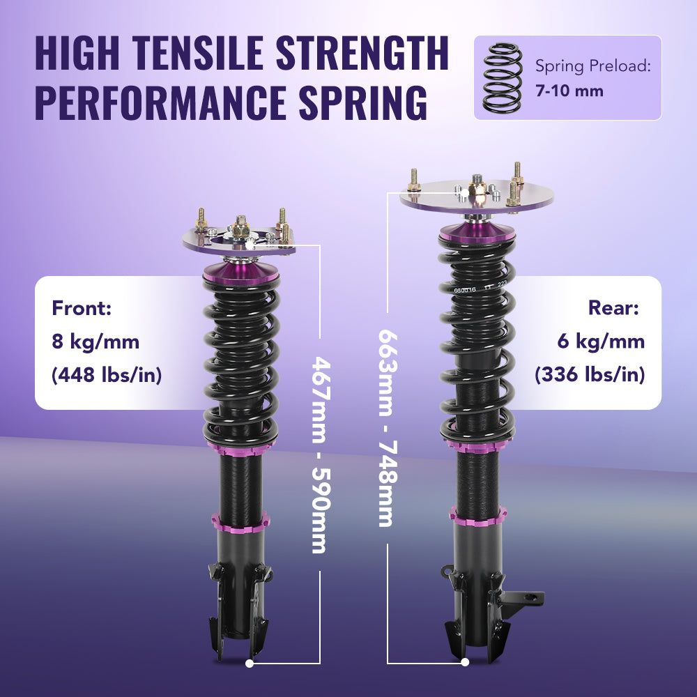 Amortiguadores tipo coilover Dodge Chrysler Neon SRT-4 2000-2005, 4 piezas