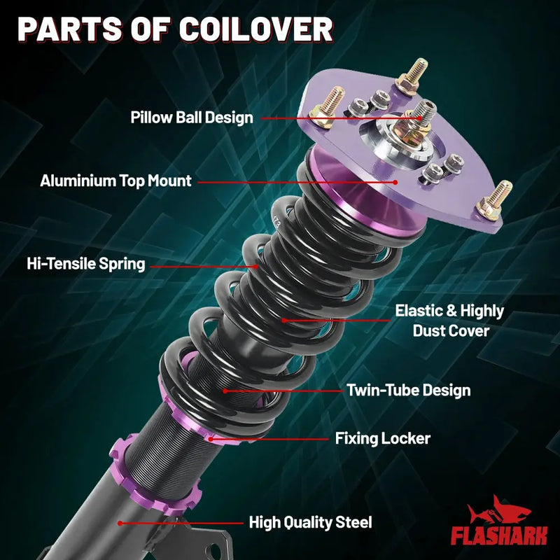 2000-2006 Toyota Celica Coilover Shock Absorbers Struts 4PCS Flashark