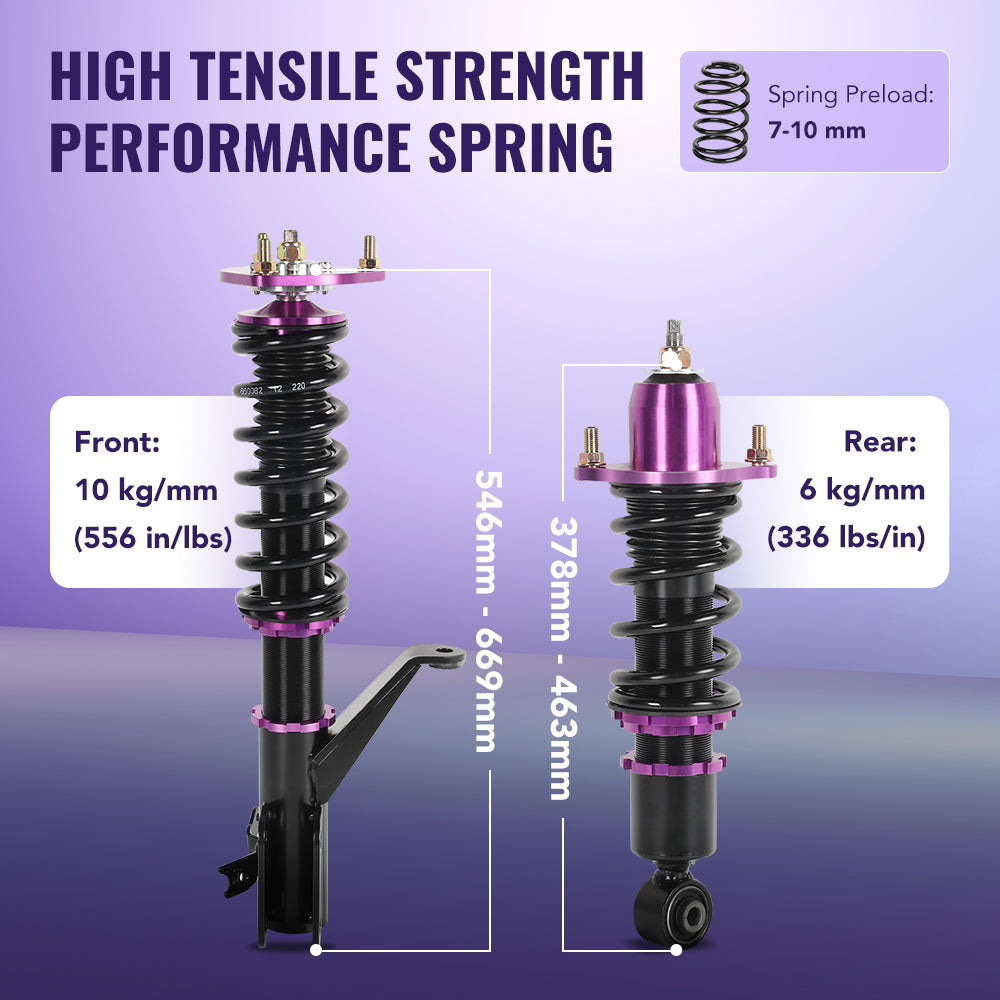 2000-2006 Honda Civic VII Coilovers for EM2 ES ET Saloon – 4PCS