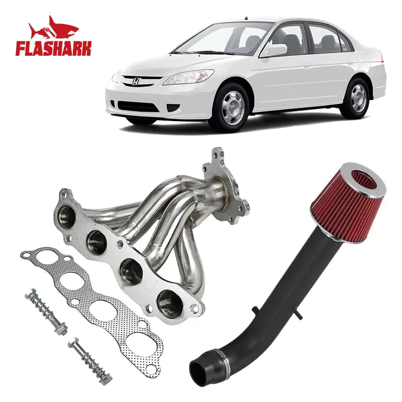 2001-2005 Honda Civic Exhaust Header Air Intake Kit All-In-One Kit Flashark