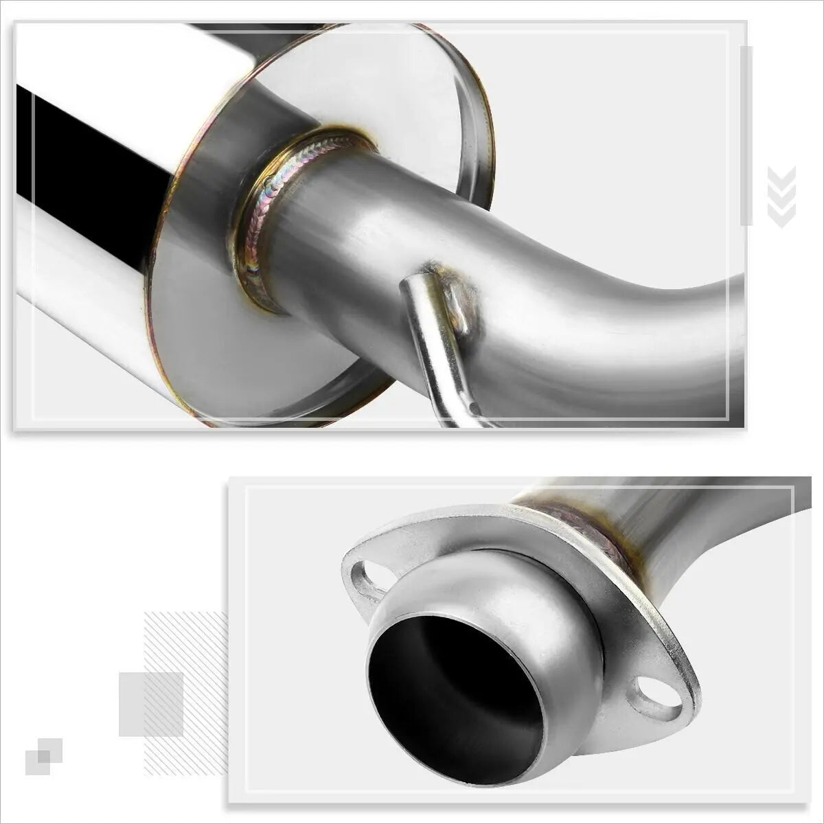 2003-2006 Hyundai Tiburon 2.7L V6 4" Rolled Muffler Tip GT/SE Catback Exhaust System 2-Door Flashark