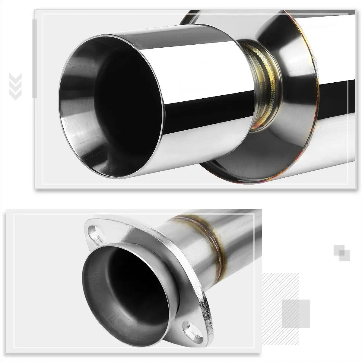 2003-2006 Hyundai Tiburon 2.7L V6 4" Rolled Muffler Tip GT/SE Catback Exhaust System 2-Door Flashark