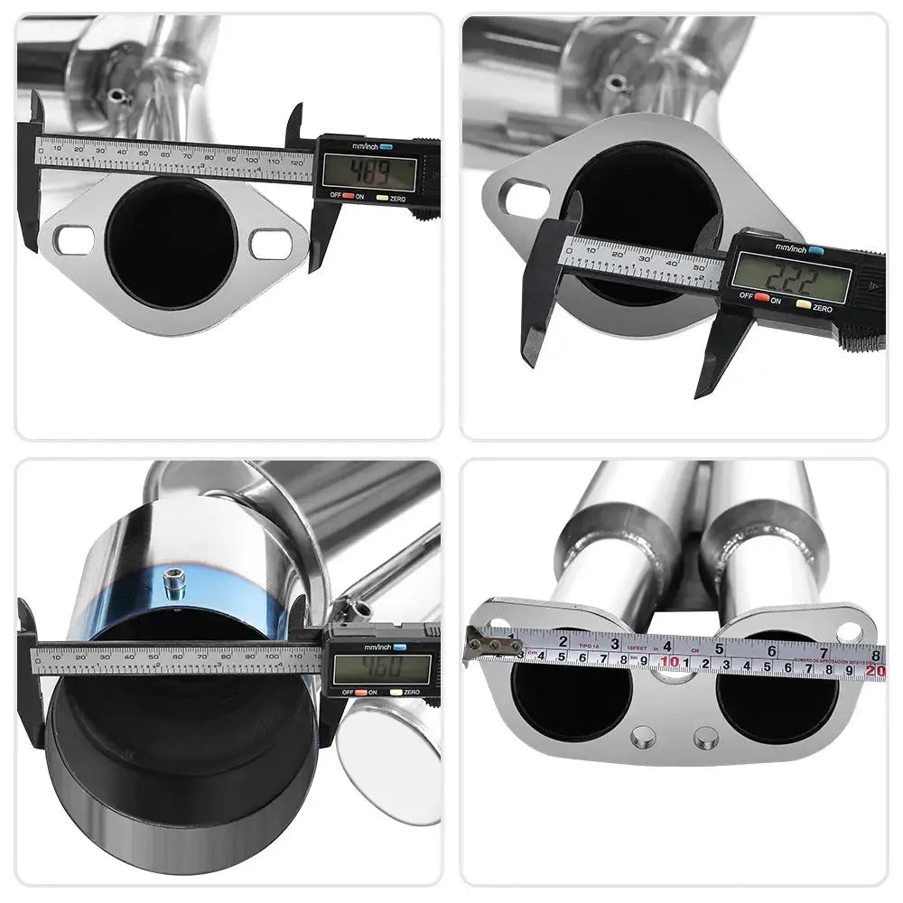 2003-2009 Nissan 350Z G35 Coupe Y-Pipe Polished Dual 4.5" Tip Muffler Catback Exhaust System Flashark