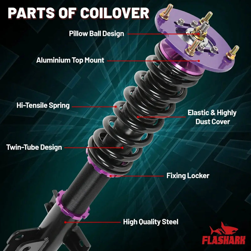 2005-2014 Ford Mustang Coilover Shock Absorbers Struts 4PCS Flashark