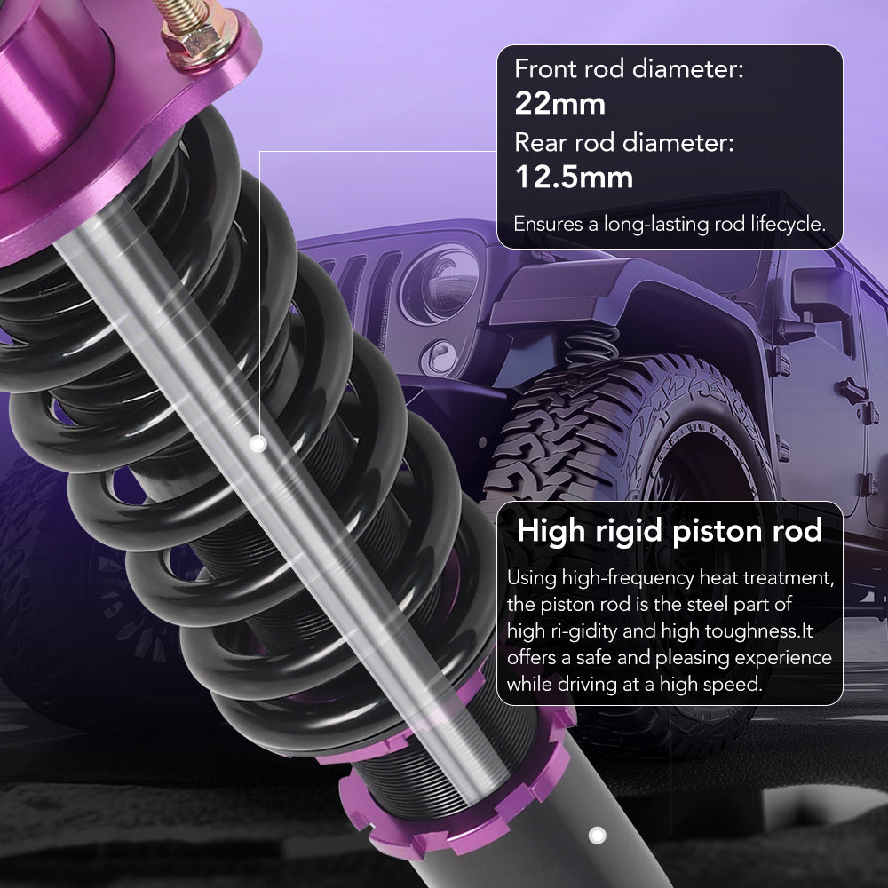 4 amortiguadores ajustables en altura para Ford Mustang (2005-2014)