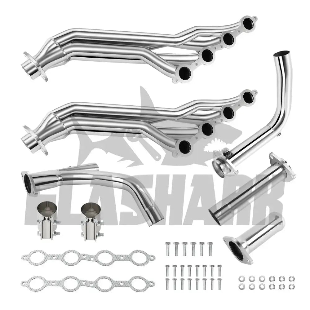 2007-2008 Chevrolet Silverado Sierra 1500 4.8L 5.3L 6.0L 6.2L 2WD Exhaust Header Air Intake Kit All-In-One Kit Flashark