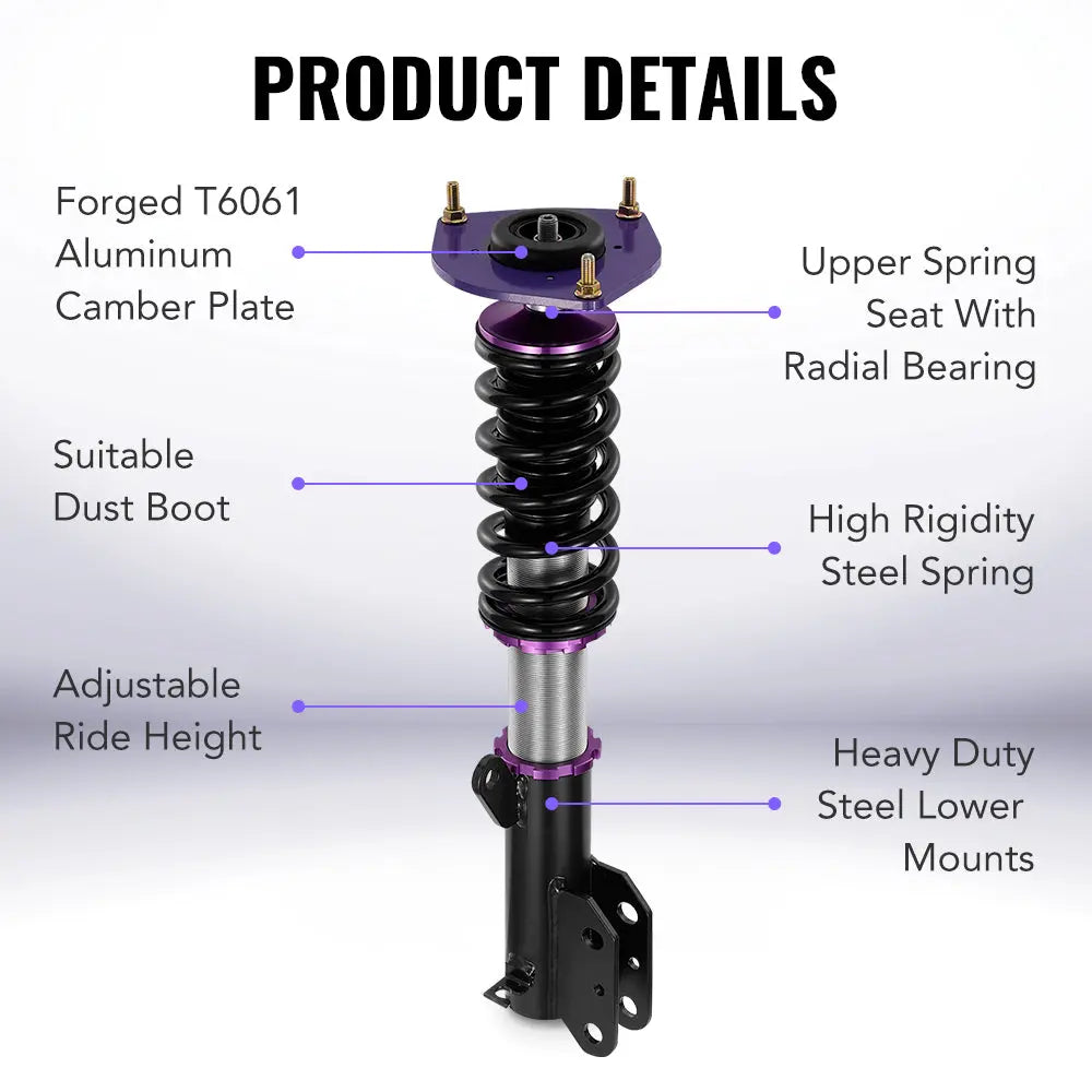 2007-2012Nissan Sentra 32-Way Damping Coilover Shock Absorbers Struts | Flashark Flashark