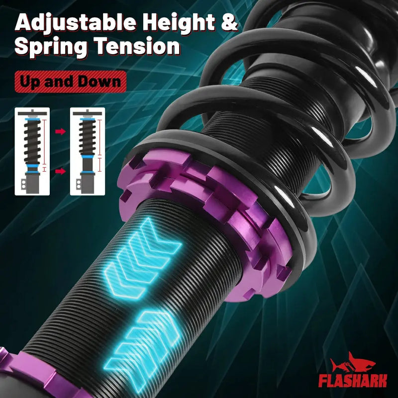 2007-2013 Nissan Altima L32 4DR/6CYL U32 2DR/4CYL Coilover Shock Absorbers Struts 4PCS Flashark