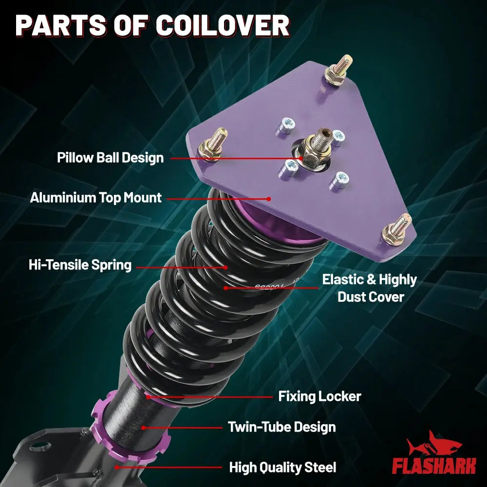 2007-2013 Nissan Altima L32 4DR/6CYL U32 2DR/4CYL Coilover Shock Absorbers Struts 4PCS Flashark