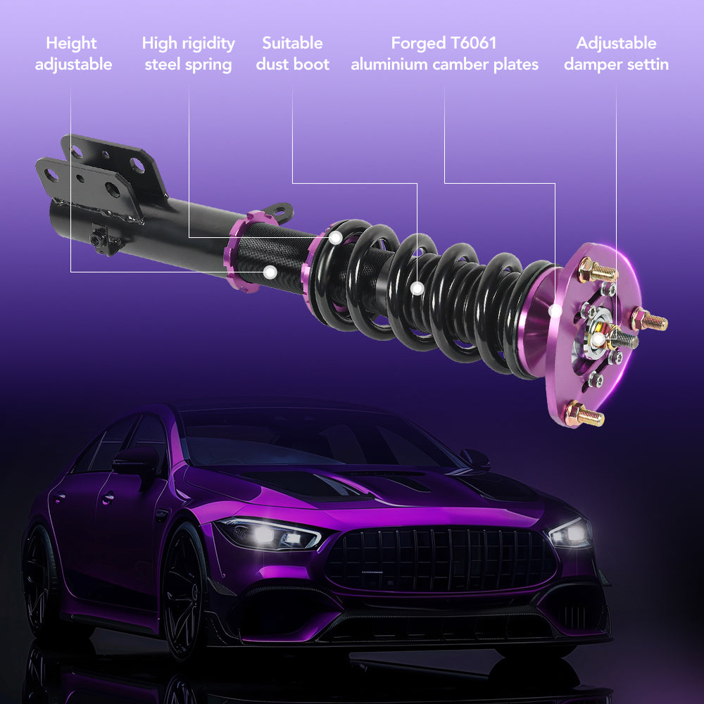 Amortiguadores ajustables para Dodge Caliber, Jeep Compass y Patriot (2007-2017, 4 unidades)