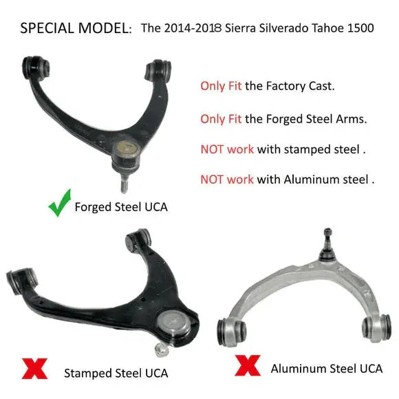 2007-2018 Chevrolet Chevy Silverado GMC Sierra Yukon 1500 Cadillac Lifted Front Upper Control Arms 2 Inch-4 Inch Flashark