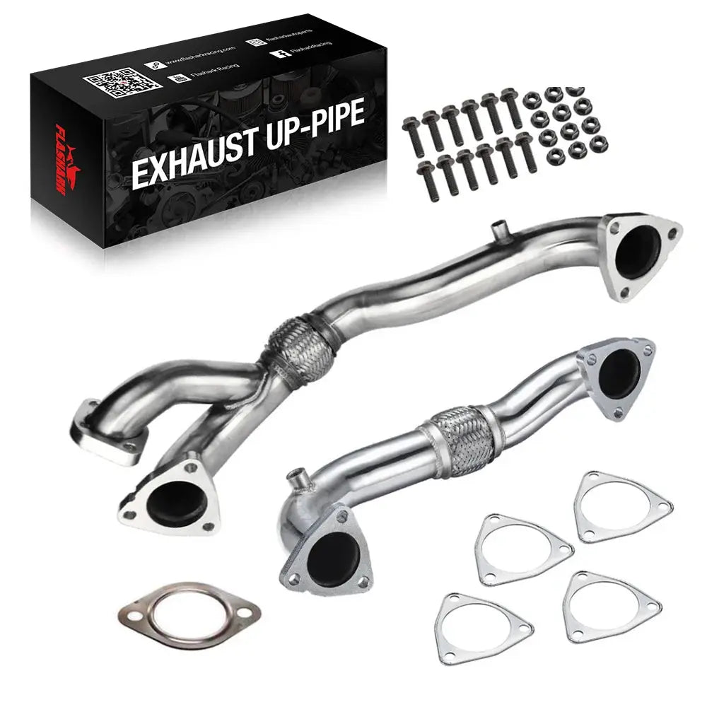 2008-2010 6.4L Ford Powerstroke Diesel Heavy Duty Polished Exhaust Up-Pipe Flashark