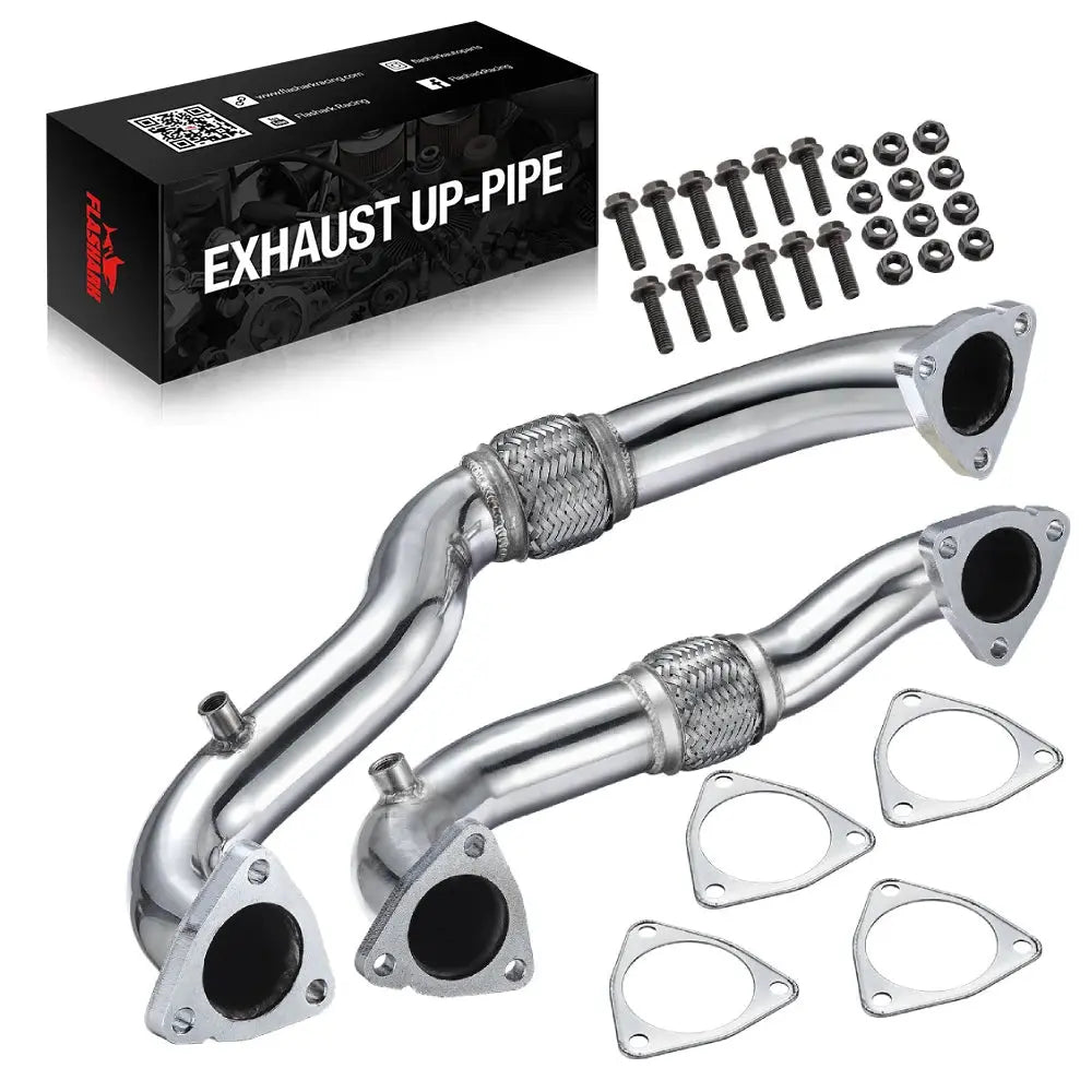 2008-2010 6.4L Ford Powerstroke Diesel Heavy Duty Polished Exhaust Up-Pipe Flashark