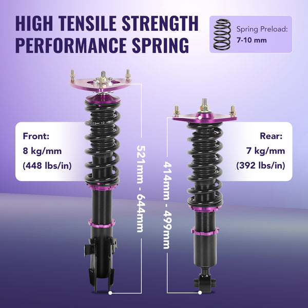 2008-2014 Subaru Impreza WRX GE GV Wagon 4D 2.5L Coilover Shock Absorbers Struts 4PCS