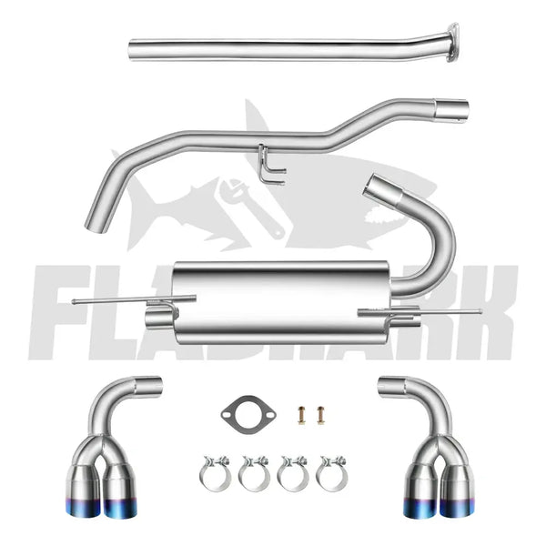 2009-2014 Hyundai Genesis 2.0L Catback Exhaust System w/ N1 Burnt Quad Tip Flashark