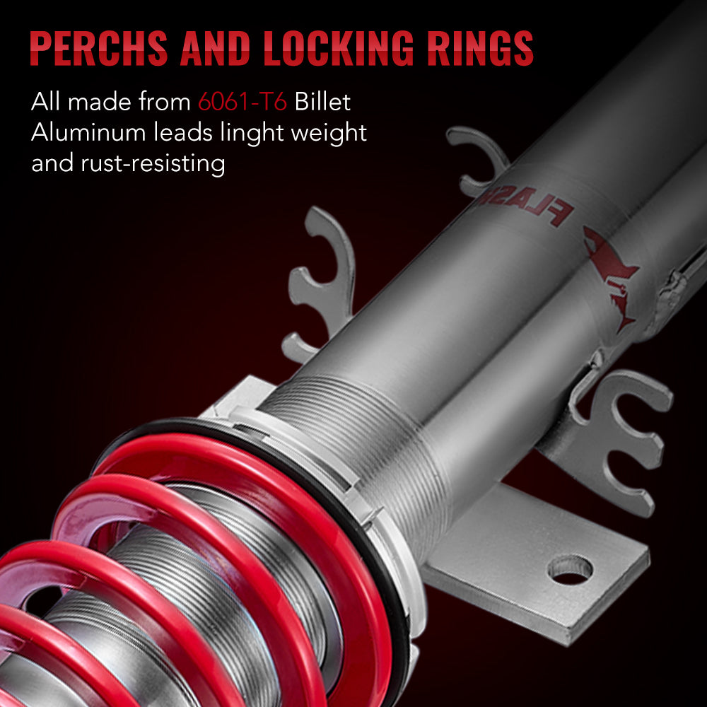 2009 - 2017 Volkswagen VW Polo Typ 6R and 6C 1.2, 1.4, 1.6, 1.4 TDi, 1.6TDi Coilover Shock Absorbers Struts 4PCS