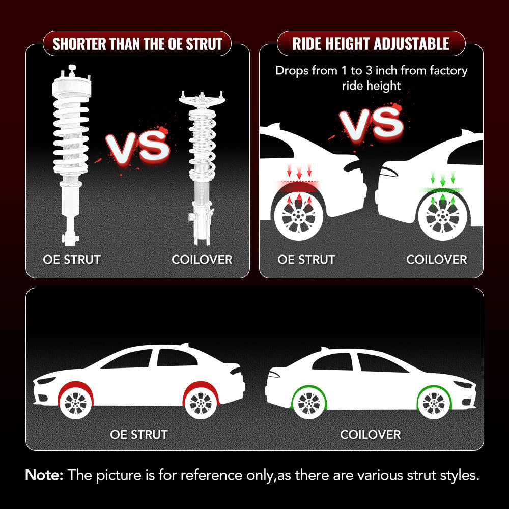 2009 - 2017 Volkswagen VW Polo Typ 6R and 6C 1.2, 1.4, 1.6, 1.4 TDi, 1.6TDi Coilover Shock Absorbers Struts 4PCS