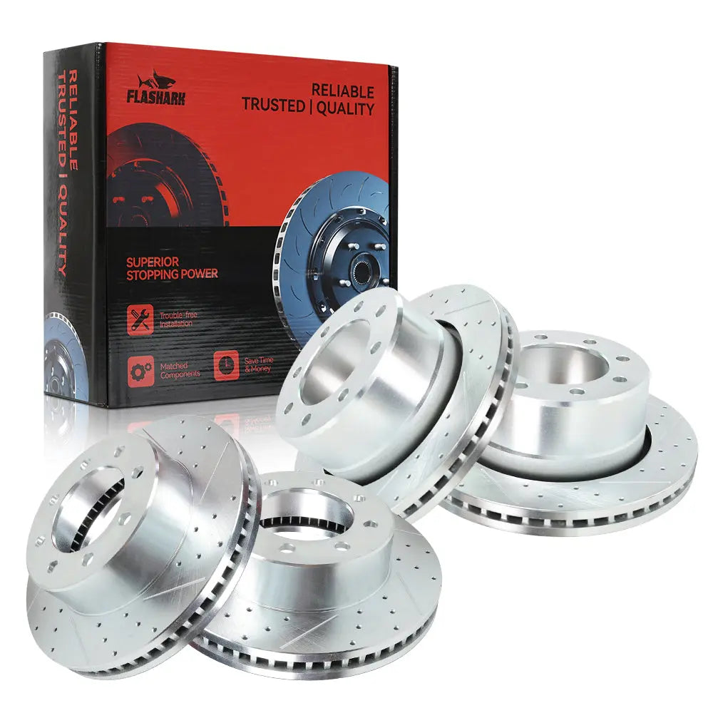 2009-2018 Dodge Ram 2500 3500 Brake Rotors and Pads Kit - Front and Rear Flashark