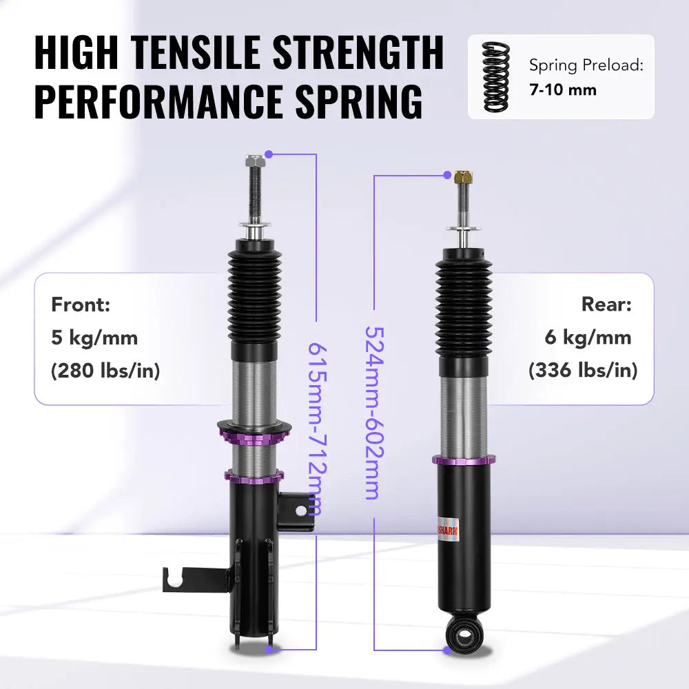 2013-2015 Chevrolet Malibu 32-Way Damping Coilover Shock Absorbers Struts | Flashark Flashark