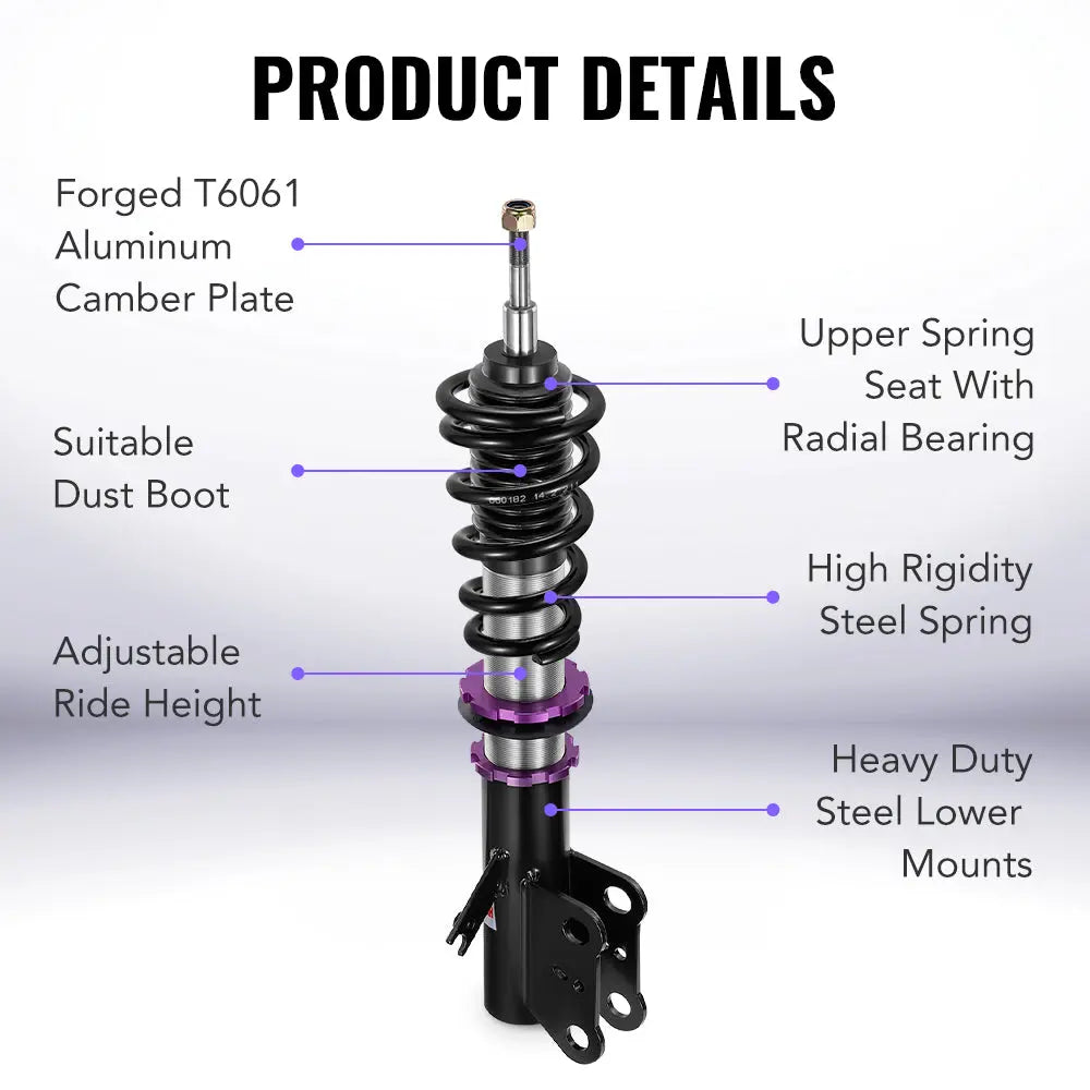 2013-2020 Ford Fusion Coilover Shock Absorbers Struts w/ 32-Way Damping Force Adjustment Flashark