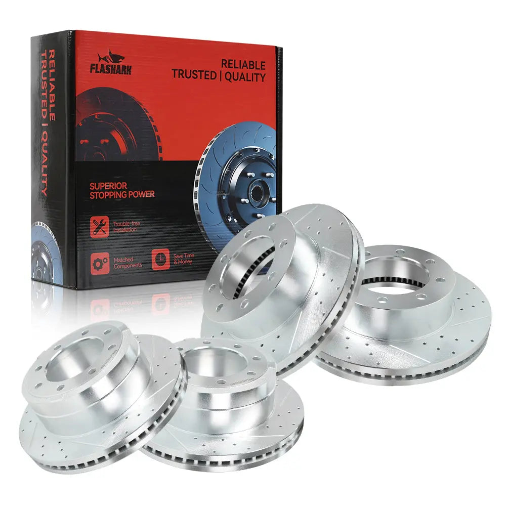 2013-2022 Ford Super Duty F250 F350 Brake Rotors and Pads Kit - Front and Rear Flashark