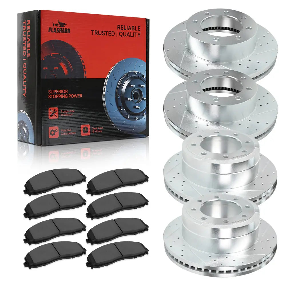 2013-2022 Ford Super Duty F250 F350 Brake Rotors and Pads Kit - Front and Rear Flashark