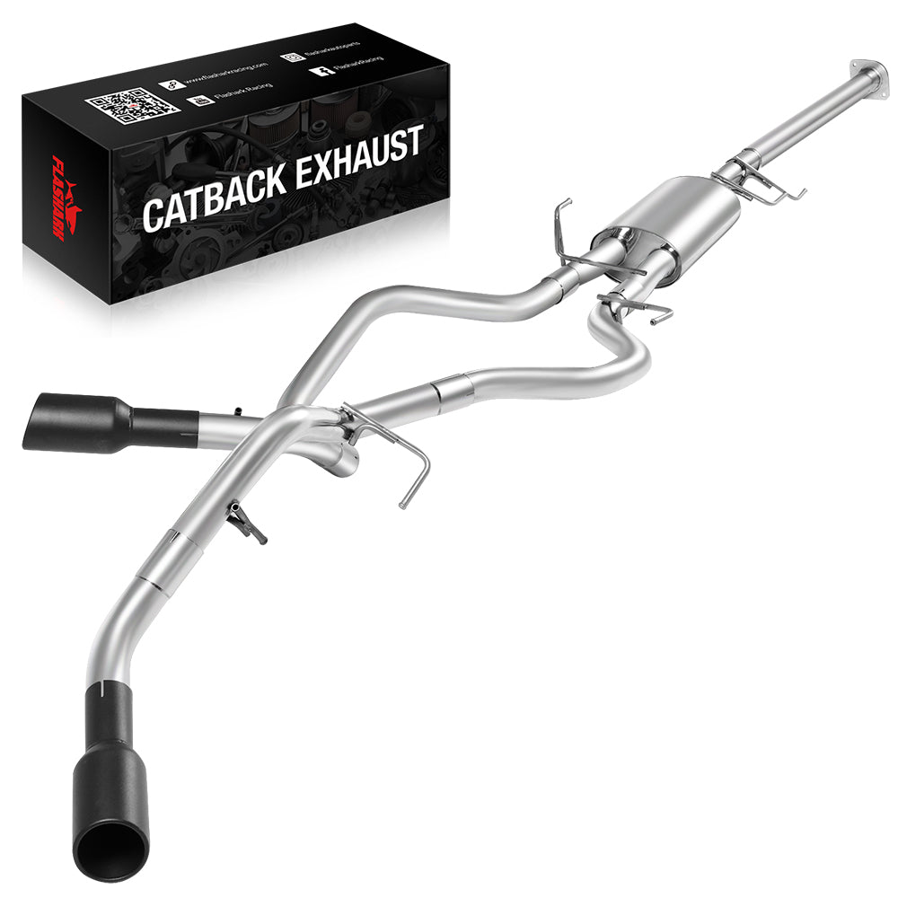 Catback Exhaust System For 2015-2020 Ford F150 2.7L 3.5L 5.0L 3-Inch W/ Black/Polished Muffler Tips