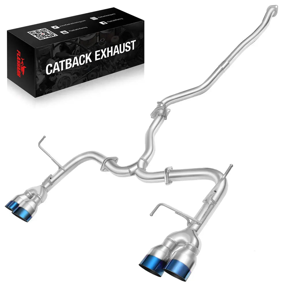 2015-2022 Subaru WRX / STI 4-inch Quad Muffler Tip Catback Exhaust System w/ N1 Style Burnt Tip Burnt Tip/Polished Tip Flashark