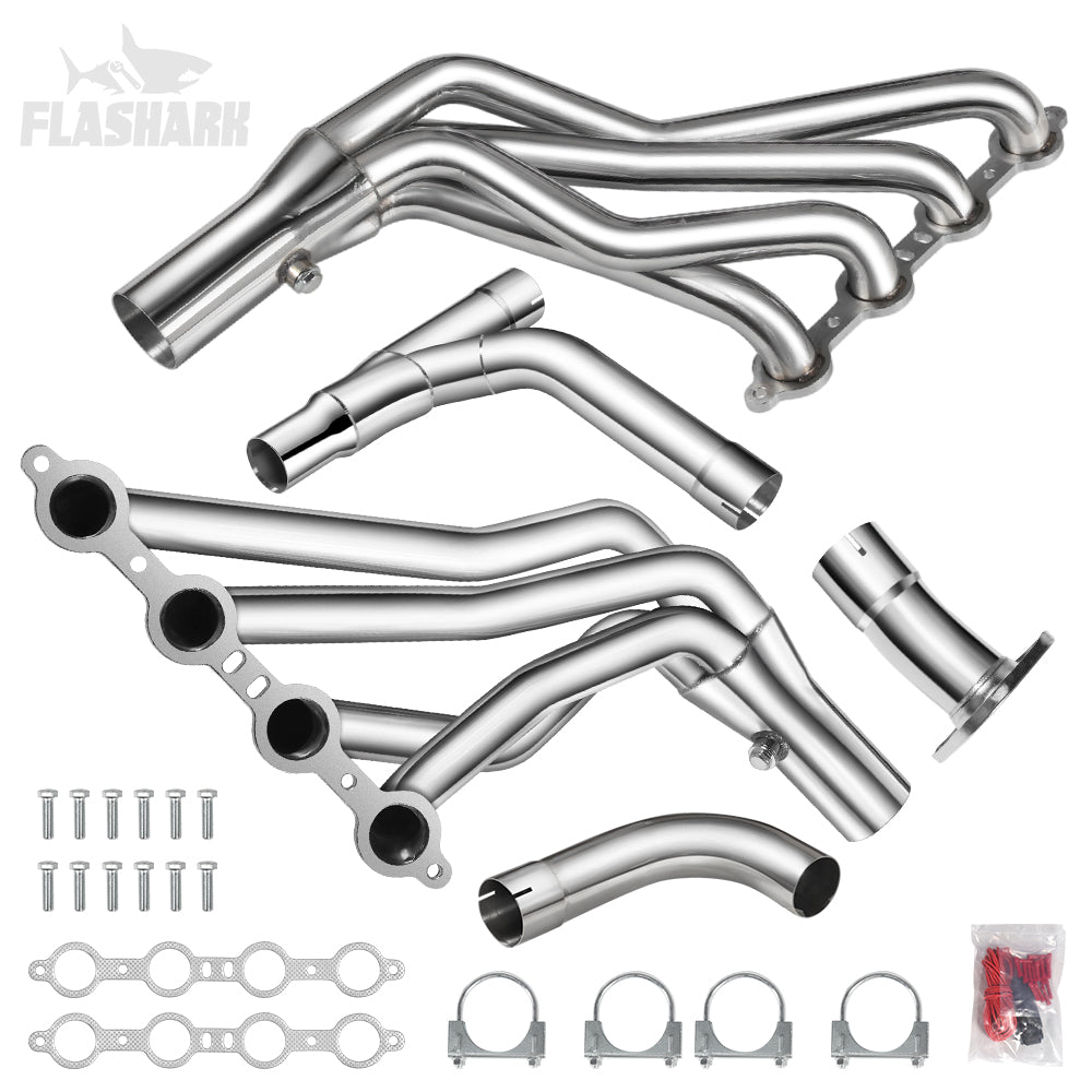 Long Tube Headers for 1999-2006 Chevy/GMC Silverado/Avalanche/Sierra 1500 4.8L/5.3L/6.0L with Optional Cold Air Intake