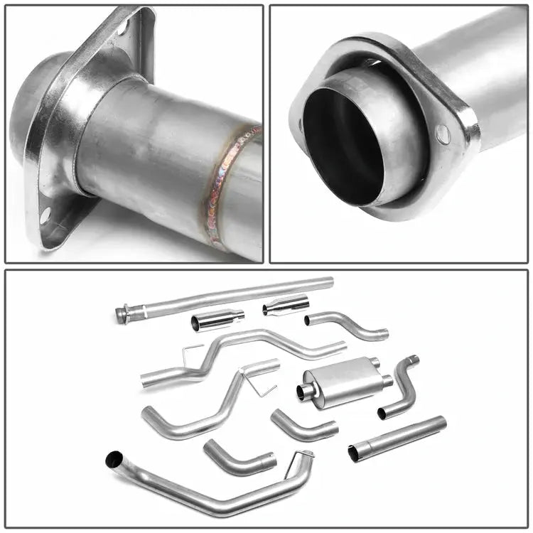 3" Cat-Back Exhaust 4" Muffler Tips for 2015-2019 Ford F150 2.7L 3.5L 5.0L Flashark