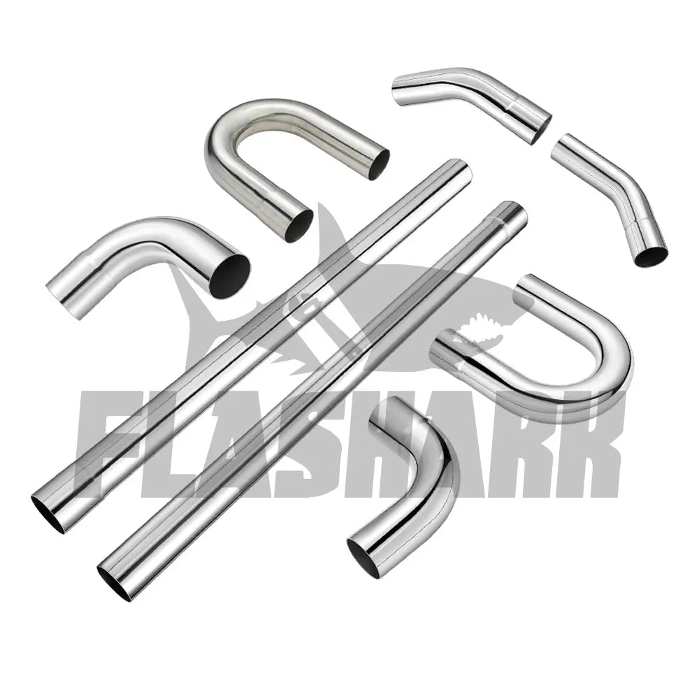 2.0/2.25/2.5/3.0 Custom Exhaust Kit 8 Pieces Stainless steel Tubing Mandrel Bend Pipe Straight & U-Bend Universal SPELAB
