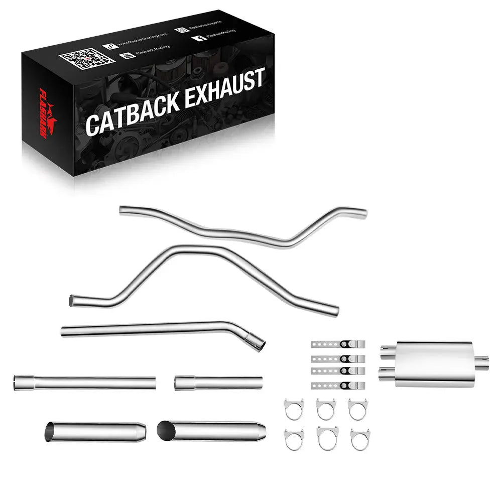 2004-2008 Ford F150 SuperCab/Super Crew Catback Exhaust System w/ 3.5-inch Muffler 4.6L 5.4L Flashark