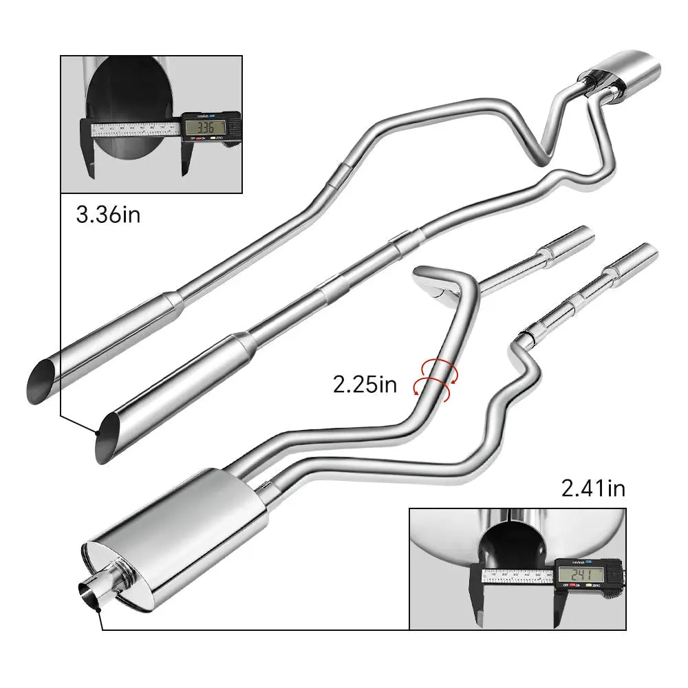 2004-2008 Ford F150 SuperCab/Super Crew Catback Exhaust System w/ 3.5-inch Muffler 4.6L 5.4L Flashark