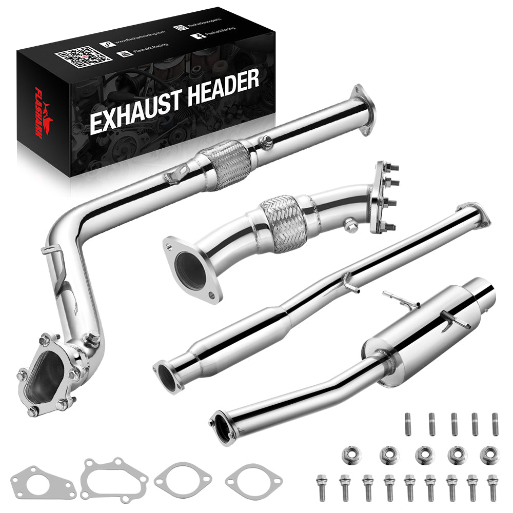 2002-2007 Subaru WRX/STI GD EJ205 Catback Exhaust 3" Pipe 4.5" Muffler Tip + Downpipe Up-pipe