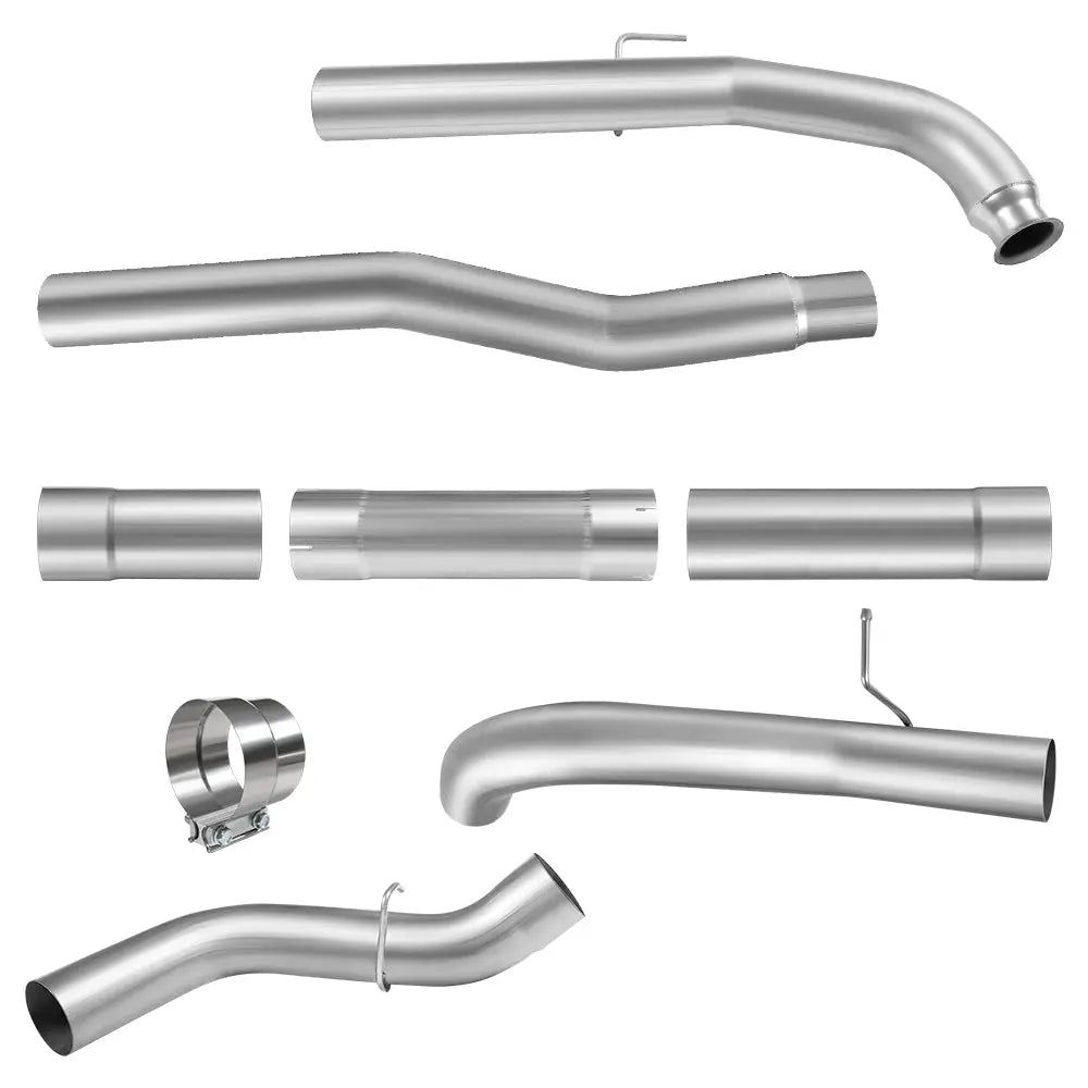 4.0/5.0 Inch 2011-2016 LML 6.6L Duramax Chevy GMC DPF Delete Race Pipe Exhaust Downpipe-Back Flashark