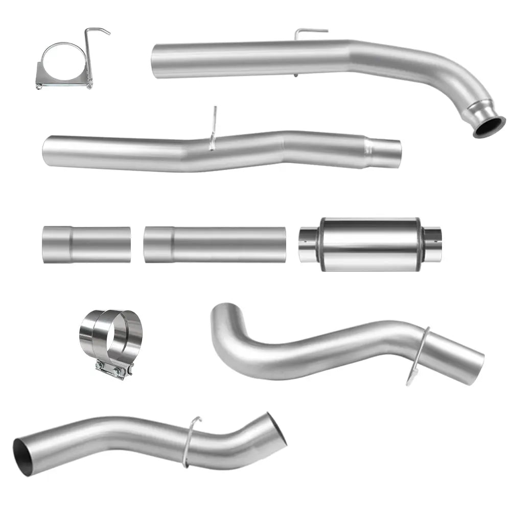 4.0/5.0 Inch 2011-2016 LML 6.6L Duramax Chevy GMC DPF Delete Race Pipe Exhaust Downpipe-Back Flashark