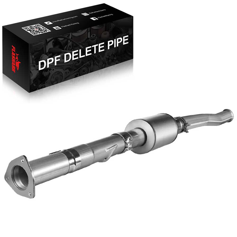 4.0/5.0 Inch 2011-2023 6.7 Powerstroke Ford F-250 F-350 F-450 DPF Delete Race Pipe Downpipe-Back w/Muffler Exhaust Flashark