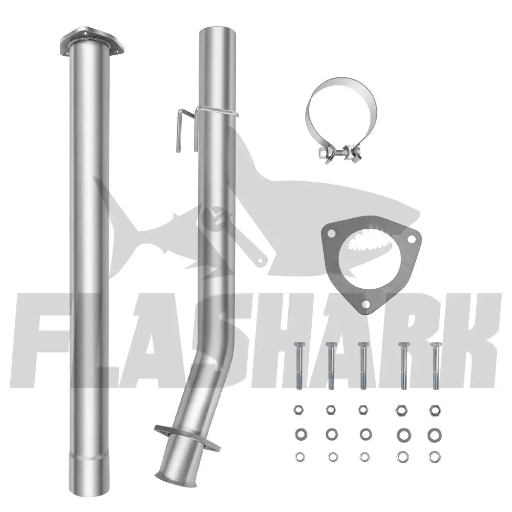 4.0/5.0 Inch 2011-2023 6.7 Powerstroke Ford F-250 F-350 F-450 DPF Delete Race Pipe Downpipe-Back w/Muffler Exhaust Flashark