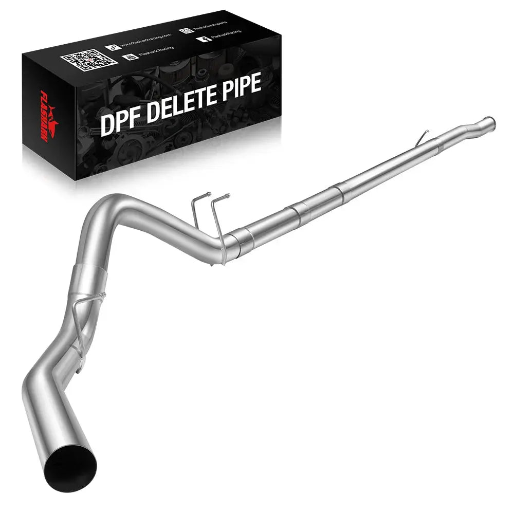 4.0/5.0 Inch 2011-2023 6.7 Powerstroke Ford F-250 F-350 F-450 DPF Delete Race Pipe Downpipe-Back w/Muffler Exhaust Flashark