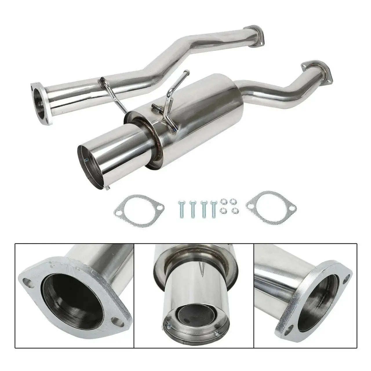 4.5" Single Tip 3" Pipe Catback Exhaust for 2003-2008 Nissan 350Z Infiniti G35 Flashark